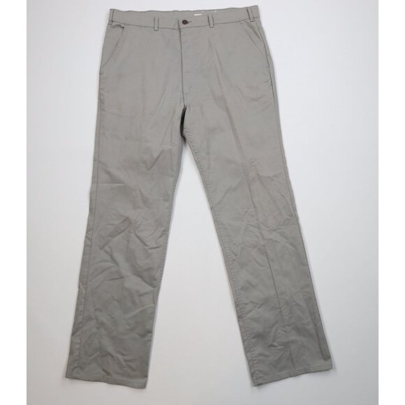 Vintage 70s Streetwear Mens 36x32 Distressed Flared Wide Leg Twill Pants Gray